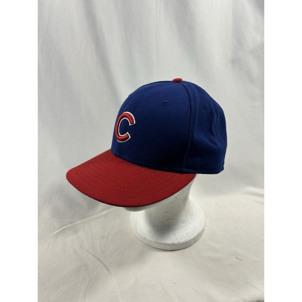 New Era Chicago Cubs 59FIFTY Authentic On-Field Fitted Hat Blue Red Size 7 3/8